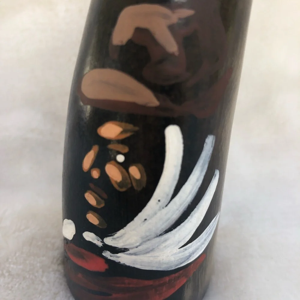 Hand Painted Steer Bull Cow Horn Cup - Mexican Indian - Picture 11 of 12